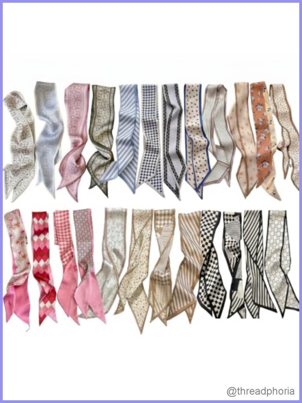 Silky Satin Scarf for Handbags, Hair, Neck - Lightweight Purse Accessory